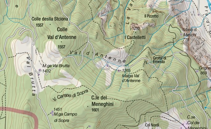 Intervento soccorso alpino mappa Val delle Antenne