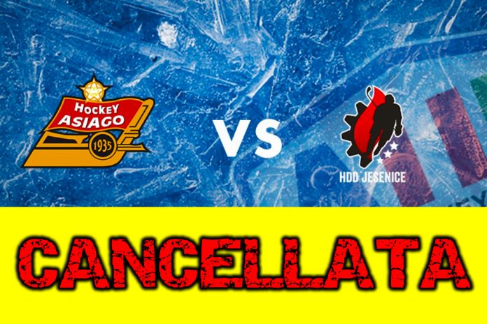 Asiago Hockey Master Round Jesenice partita cancellata