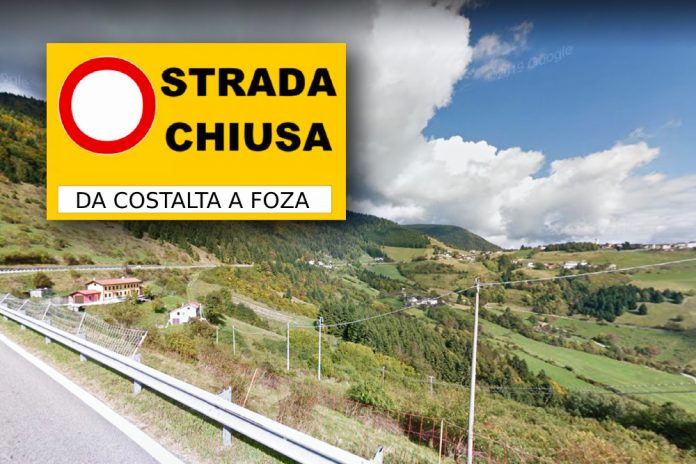 Strada SP 76 chiusa incendio Costalta Foza