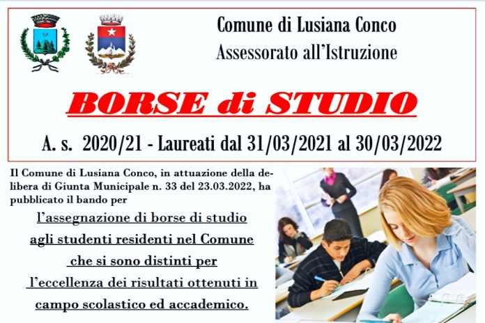 Comune Lusiana Conco bando borse di studio