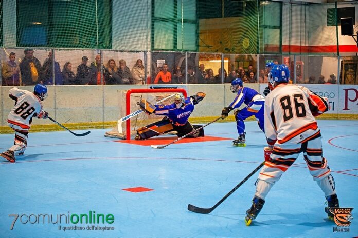 Hockey inline Asiago Vipers Warriors Ferrara gol Alessandro Rossetto