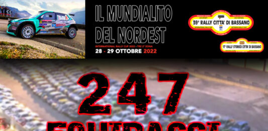 Rally Città di Bassano 2022 - record iscritti - 247 equipaggi al via