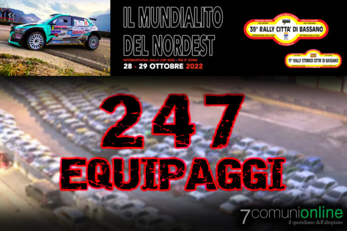 Rally Città di Bassano 2022 - record iscritti - 247 equipaggi al via