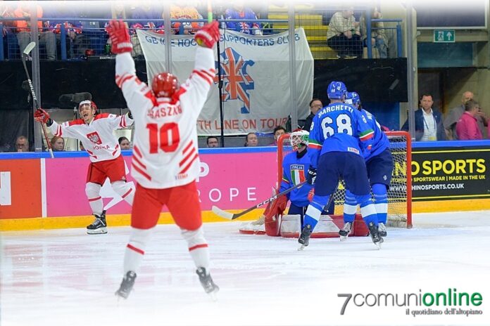 Hockey ghiaccio Italia Mondiali Nottingham Inghilterra 2023 - Polonia - Justin Fazio Michele Marchetti