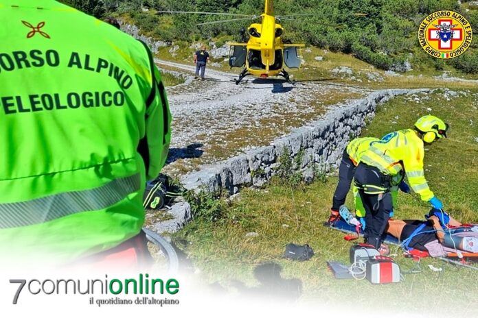 Soccorso alpino ciclista infortunata Campo Gallina