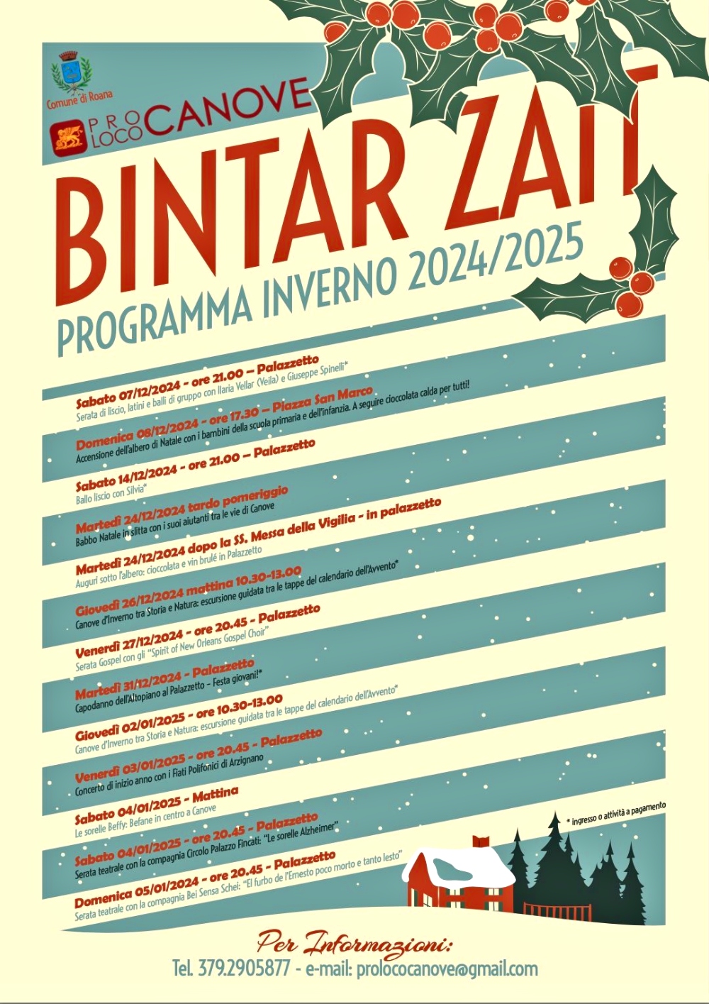 Pro Loco Canove - Bintar Zait - programma